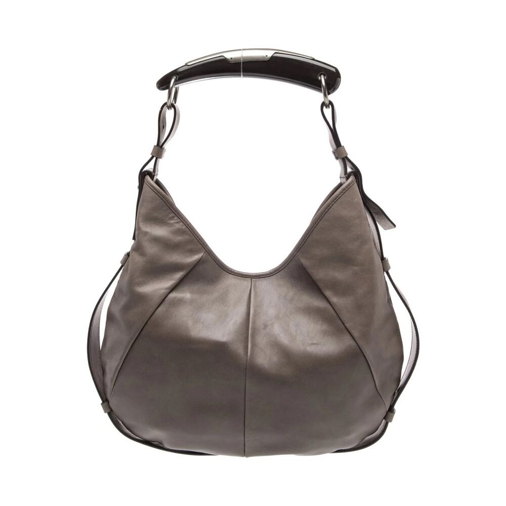 YVES SAINT LAURENT Tom Ford Mombasa Medium Leather Grey Y2K Shoulder bag Black - Picture 13 of 15